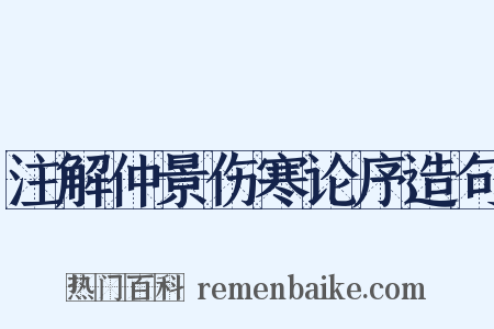 注解仲景伤寒论序造句是什么意思的图片